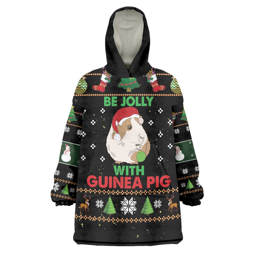 Guinea Pig Christmas Wearable Blanket Hoodie Be Jolly With Guinea Pig