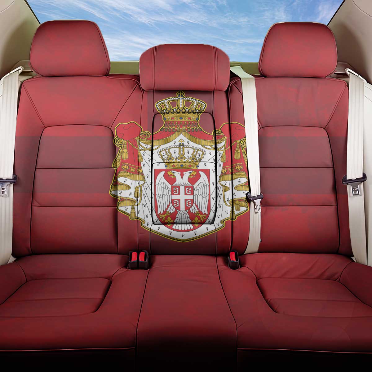 Serbia Back Car Seat Cover Serbian Cross Eagle Tattoo