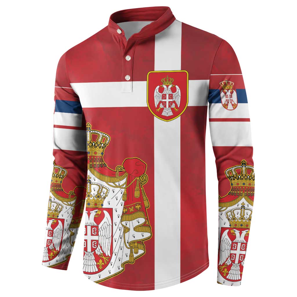 Serbia Button Sweatshirt Serbian Cross Eagle Tattoo
