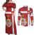 Serbia Couples Matching Off Shoulder Maxi Dress and Long Sleeve Button Shirt Serbian Cross Eagle Tattoo