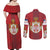 Serbia Couples Matching Off Shoulder Maxi Dress and Long Sleeve Button Shirt Serbian Cross Eagle Tattoo