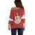 Serbia Off Shoulder Sweater Serbian Cross Eagle Tattoo