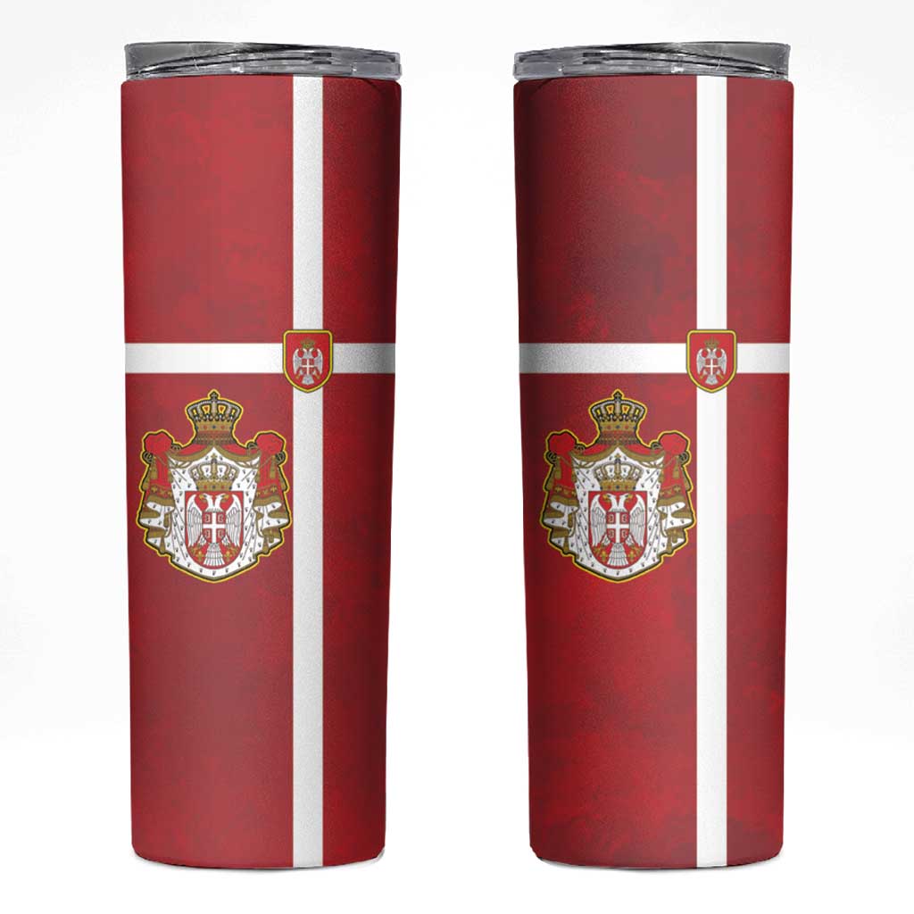 Serbia Skinny Tumbler Serbian Cross Eagle Tattoo