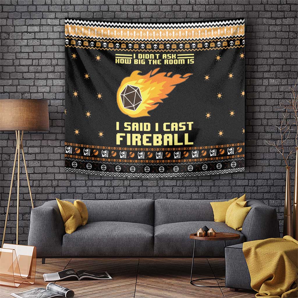 I Said I Cast Fireball Christmas Tapestry I Said I Cast Fireball