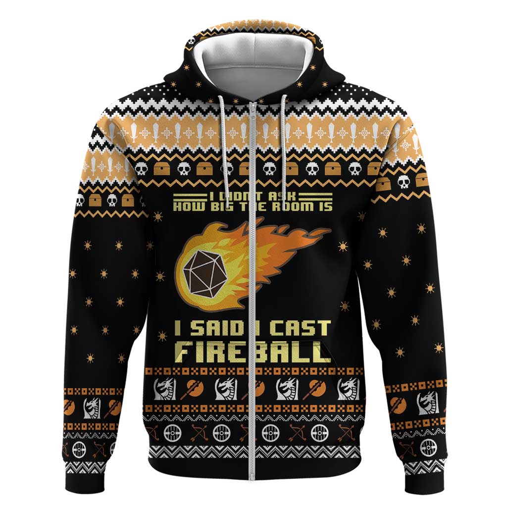 I Said I Cast Fireball Christmas Zip Hoodie I Said I Cast Fireball - Wonder Print Shop