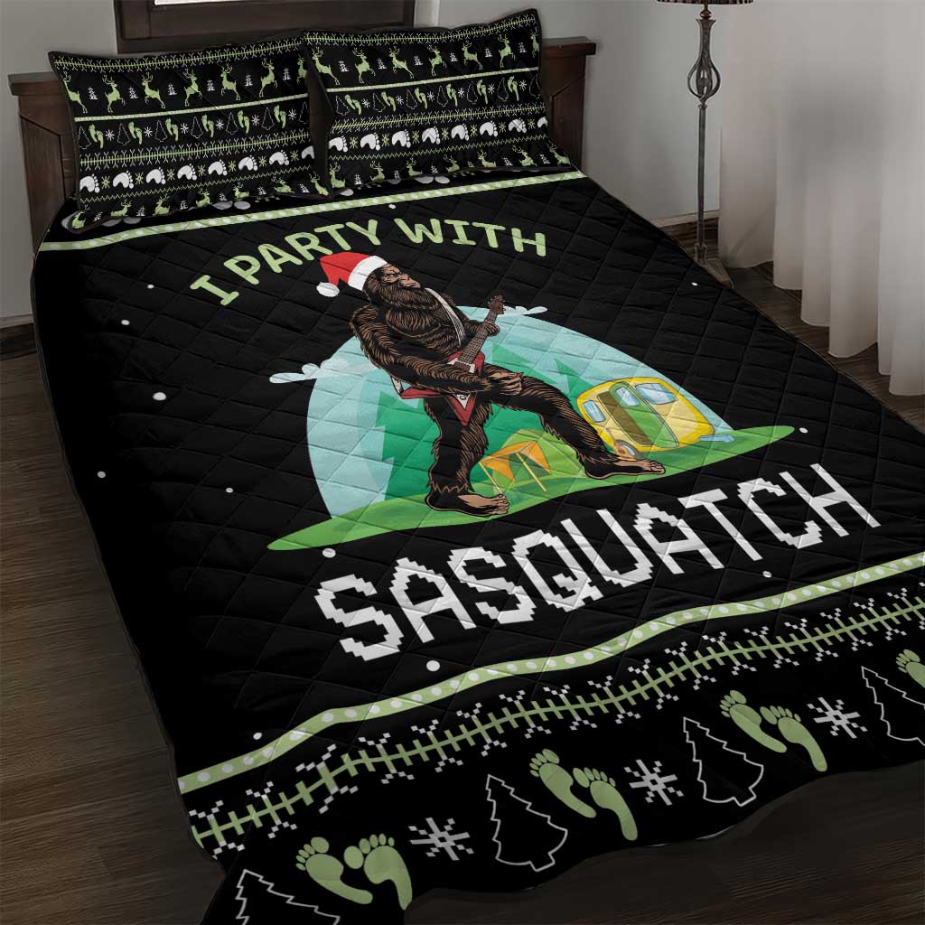 I'm Party With Sasquatch Camping Quilt Bed Set I'm Party With Sasquatch - Wonder Print Shop