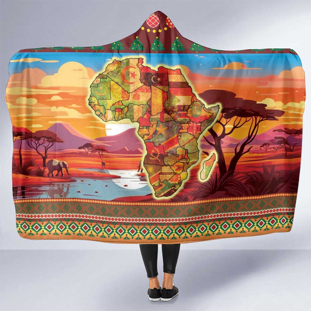 African Heritage and Celebrated Christmas Hooded Blanket