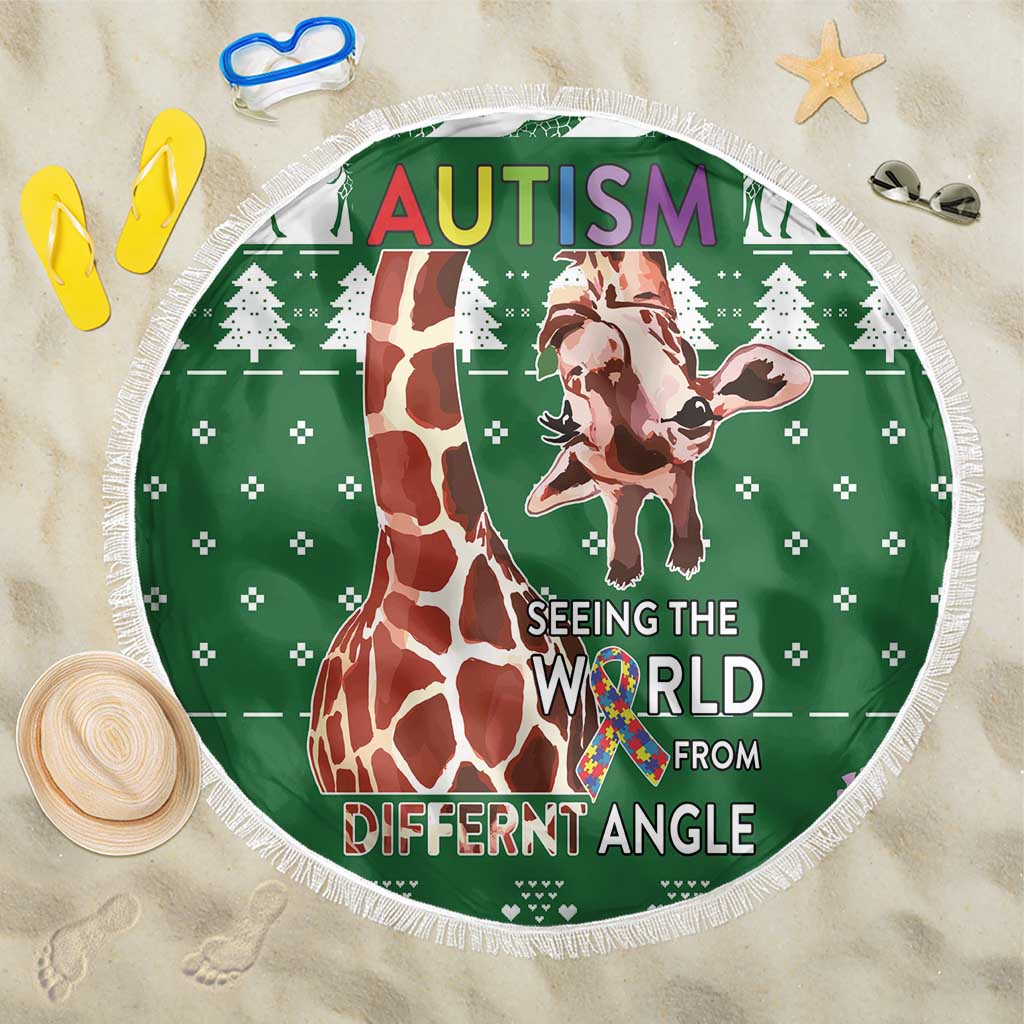 Giraffe Autism Beach Blanket Seeing The World From Different Angles - Wonder Print Shop