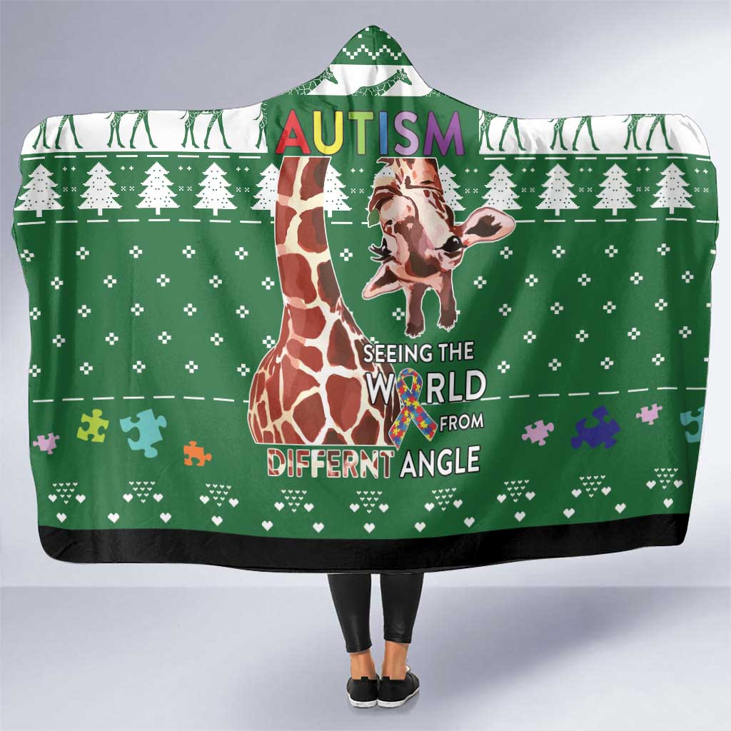 Giraffe Autism Hooded Blanket Seeing The World From Different Angles