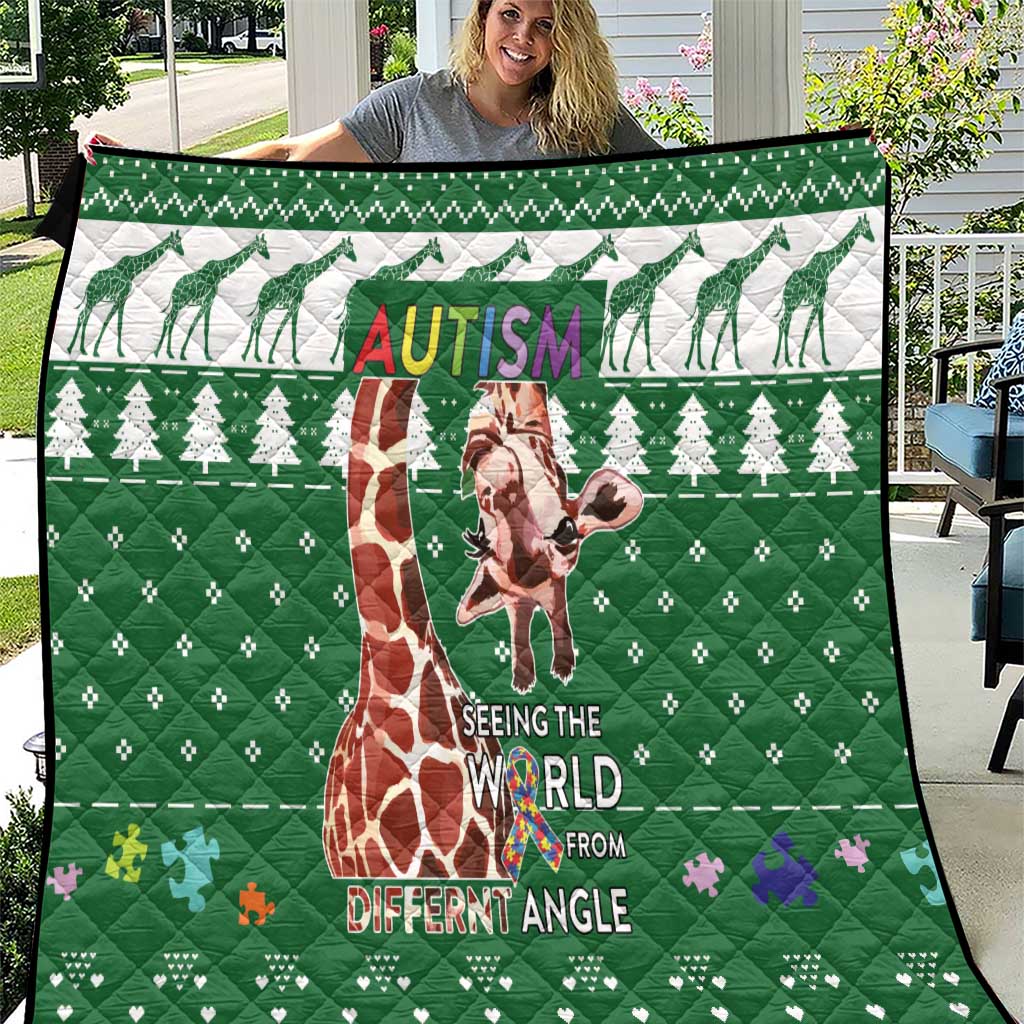 Giraffe Autism Quilt Seeing The World From Different Angles - Wonder Print Shop