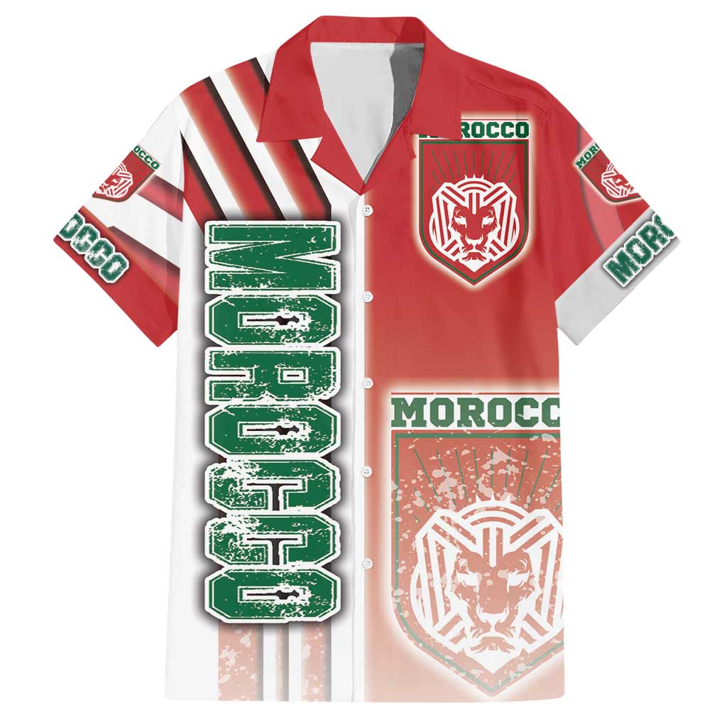 Morocco Football Hawaiian Shirt Atlas Lions Soccer - Road To Champion