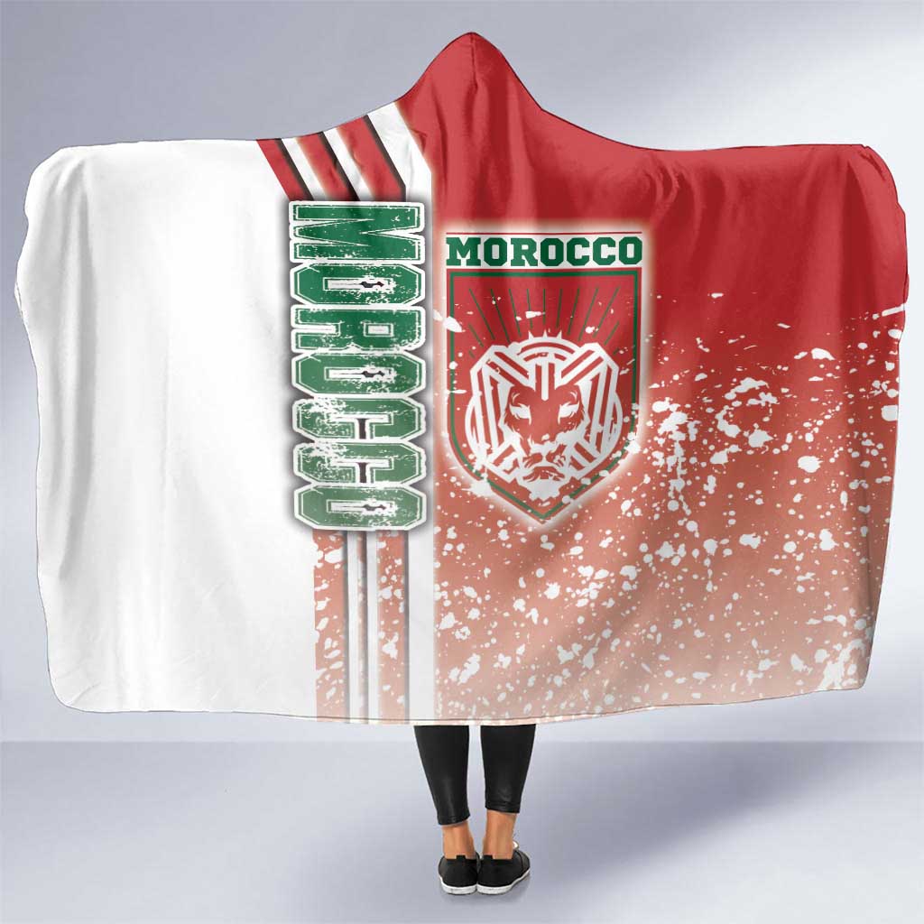 Morocco Football Hooded Blanket Atlas Lions Soccer - Road To Champion