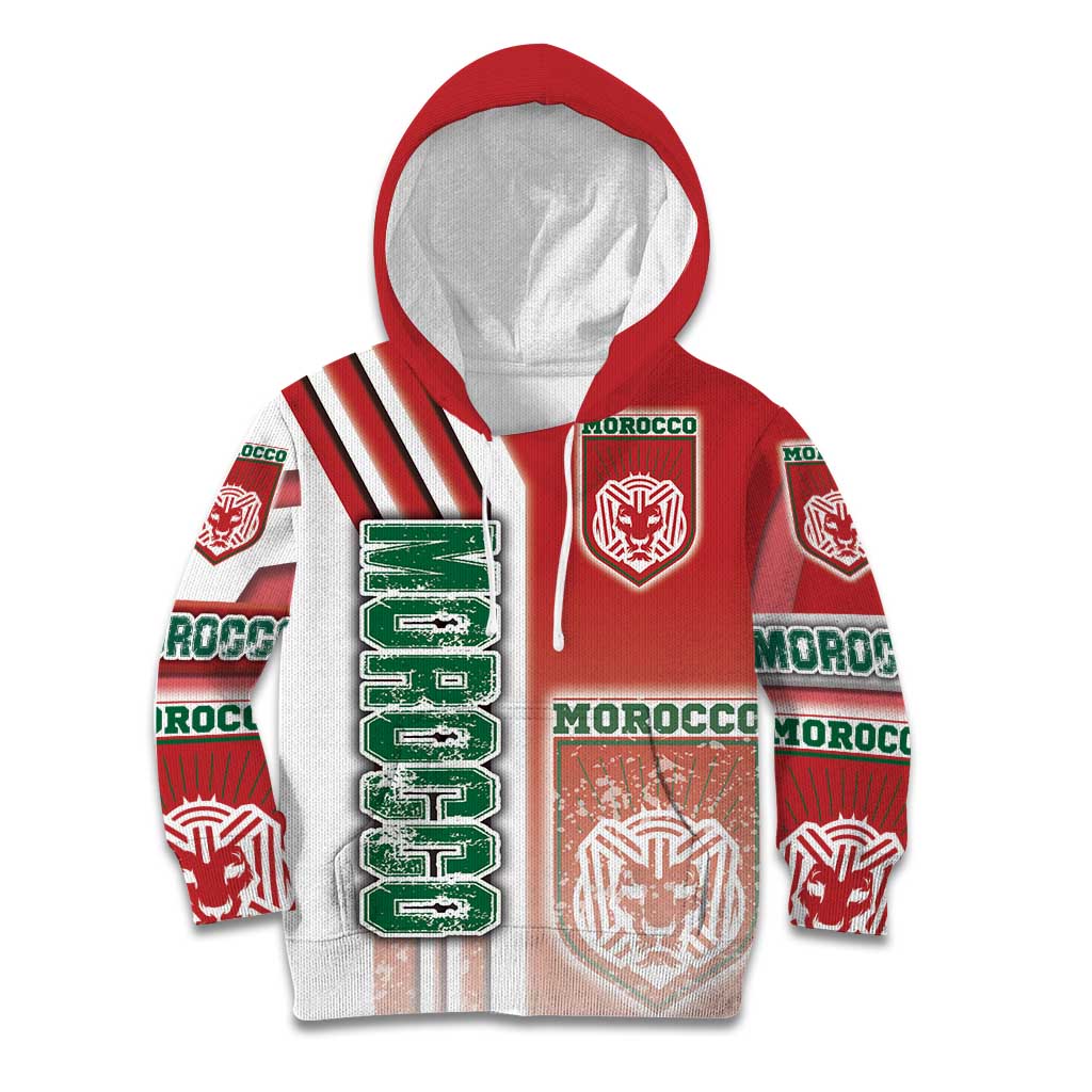 Morocco Football Kid Hoodie Atlas Lions Soccer - Road To Champion