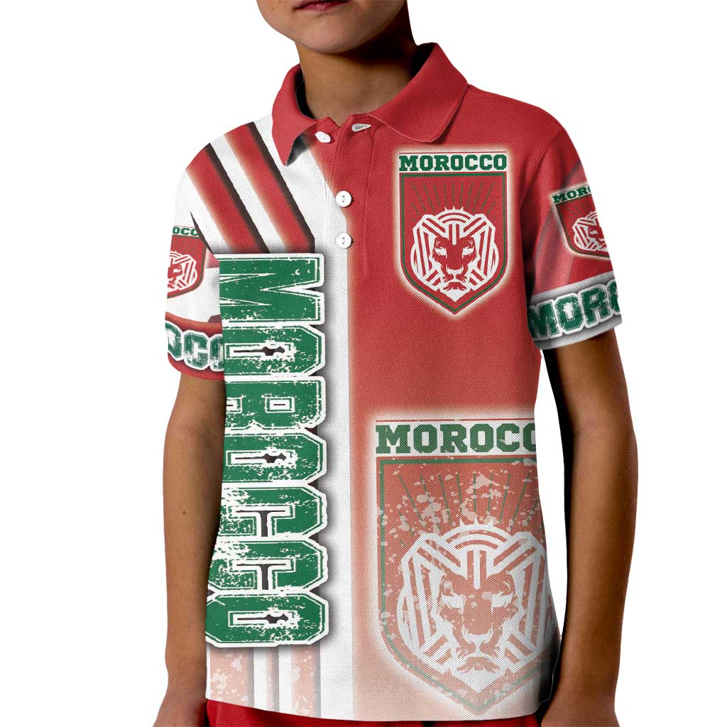 Morocco Football Kid Polo Shirt Atlas Lions Soccer - Road To Champion