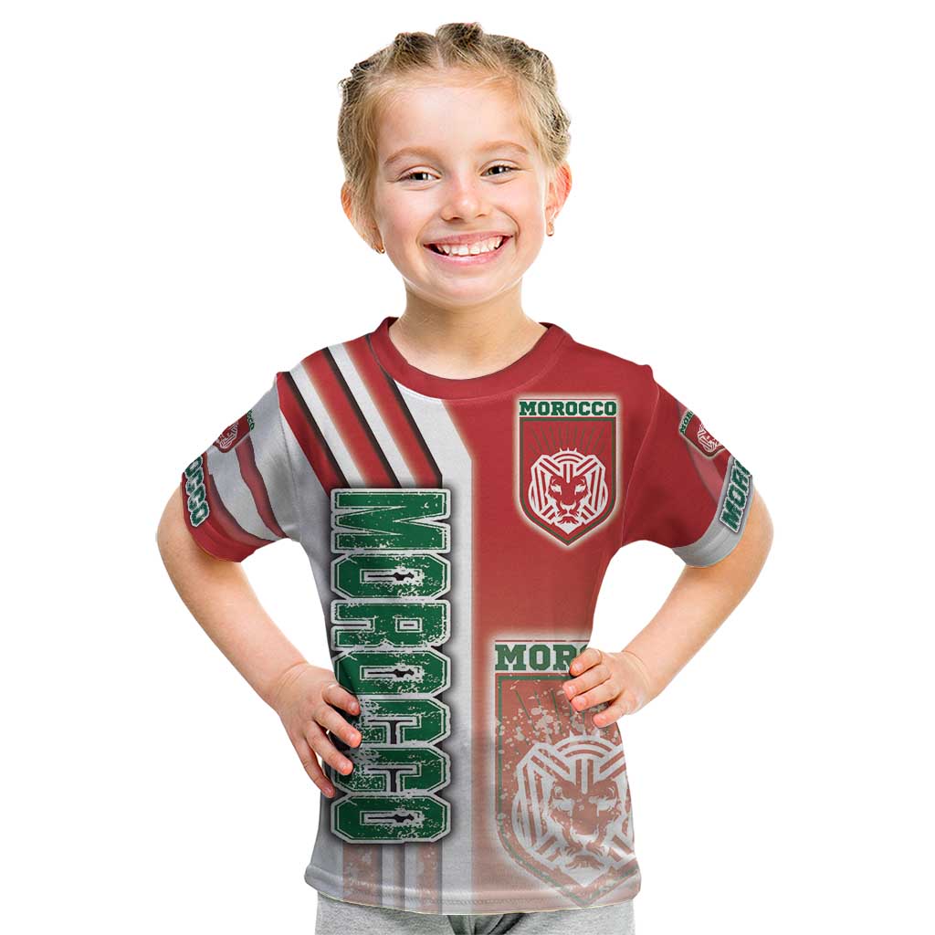 Morocco Football Kid T Shirt Atlas Lions Soccer - Road To Champion