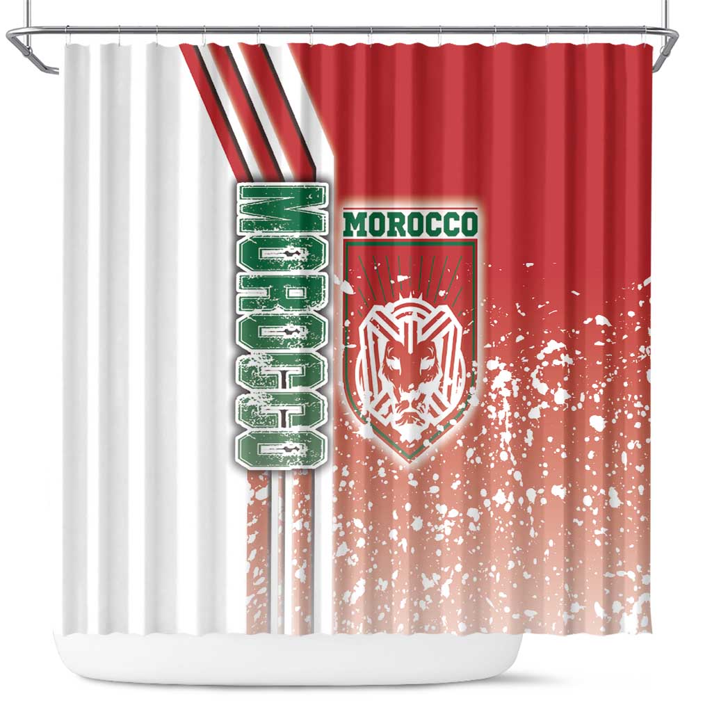 Morocco Football Shower Curtain Atlas Lions Soccer - Road To Champion