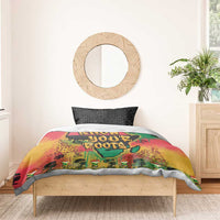 Bedding set with graffiti African map duvet cover and black geometric pillowcase