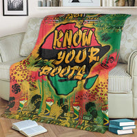 Graffiti African map throw blanket with colorful text over couch arm