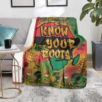 Graffiti African map throw blanket with multicolor graffiti pattern on sofa