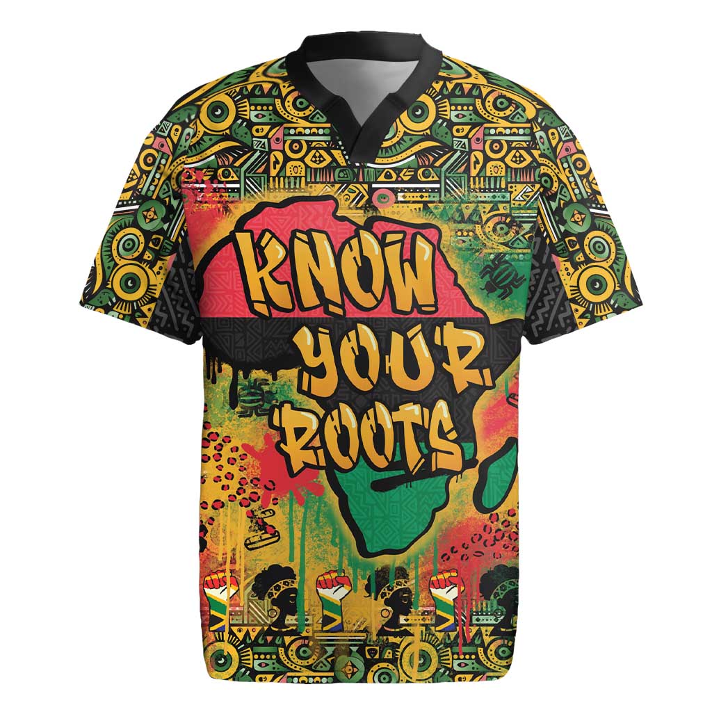 African Map Graffiti Rugby Jersey Know You Roots - Wonder Print Shop