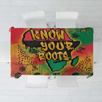 Graffiti African map square tablecloth with bold red green yellow lettering