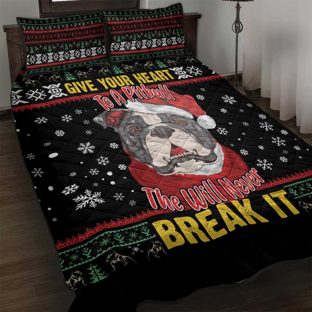 Give Your Heart Pitbull Dog Quilt Bed Set The Will Never Break It - Wonder Print Shop