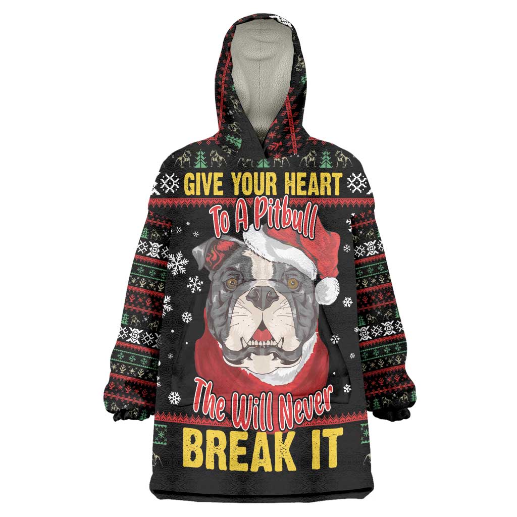 Give Your Heart Pitbull Dog Wearable Blanket Hoodie The Will Never Break It