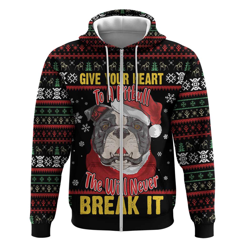 Give Your Heart Pitbull Dog Zip Hoodie The Will Never Break It - Wonder Print Shop