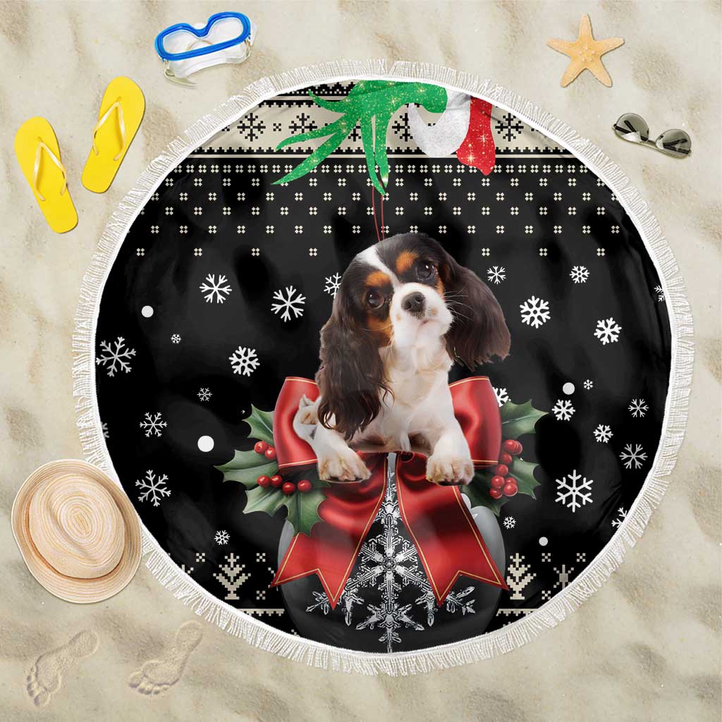 Cavalier King Charles Spaniel Xmas Ball Beach Blanket Christmas Dog Lovers - Wonder Print Shop