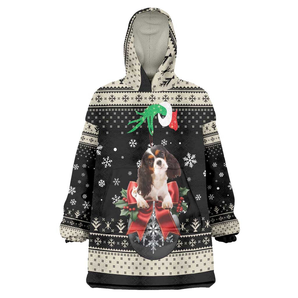 Cavalier King Charles Spaniel Xmas Ball Wearable Blanket Hoodie Christmas Dog Lovers