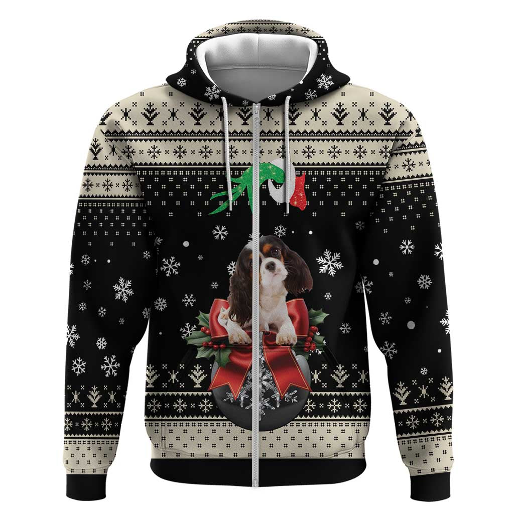 Cavalier King Charles Spaniel Xmas Ball Zip Hoodie Christmas Dog Lovers - Wonder Print Shop