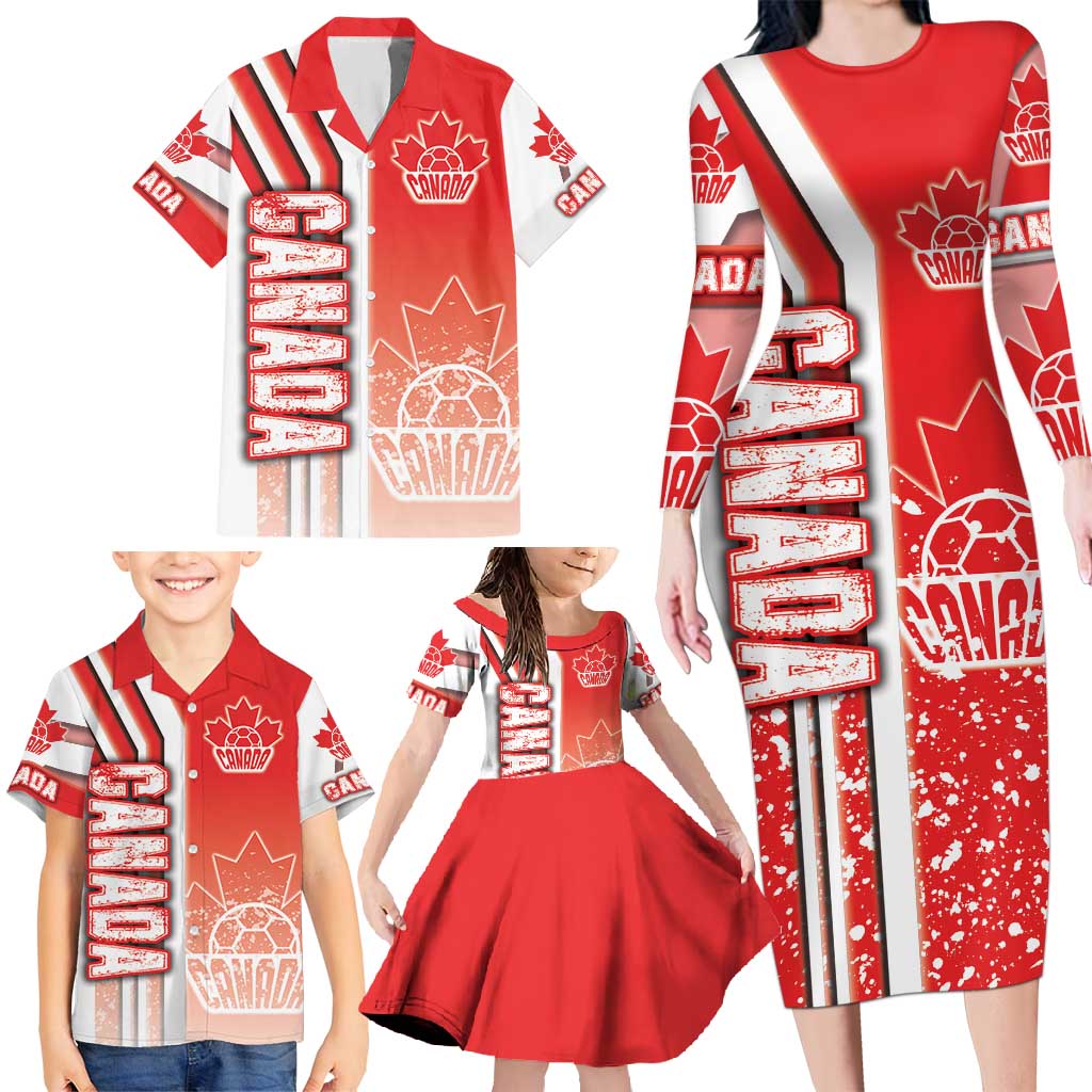 Canada Football Family Matching Long Sleeve Bodycon Dress and Hawaiian Shirt Canucks Soccer - Road To Champion