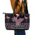 Flamingo Im Dreaming Of A Pink Christmas Leather Tote Bag - Wonder Print Shop