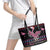 Flamingo Im Dreaming Of A Pink Christmas Leather Tote Bag - Wonder Print Shop