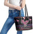 Flamingo Im Dreaming Of A Pink Christmas Leather Tote Bag - Wonder Print Shop