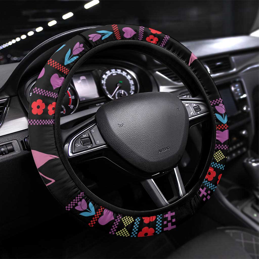 Flamingo Im Dreaming Of A Pink Christmas Steering Wheel Cover - Wonder Print Shop