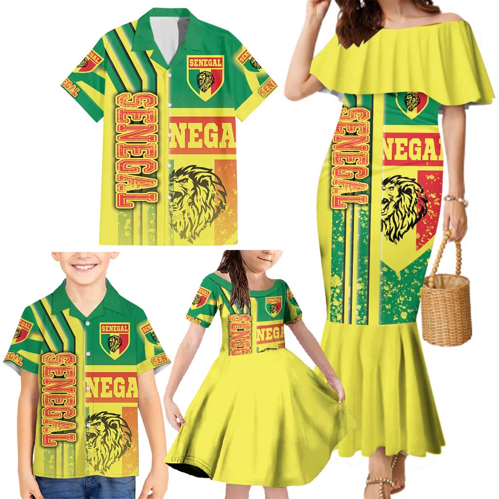 Senegal Football Family Matching Mermaid Dress and Hawaiian Shirt Lions of Teranga Soccer - Road To Champion - Wonder Print Shop