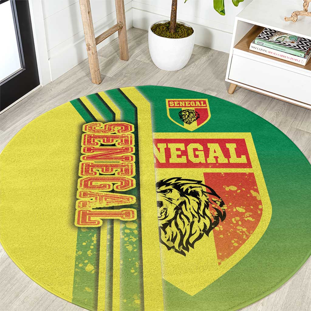 Senegal Football Round Carpet Lions of Teranga Soccer - Road To Champion