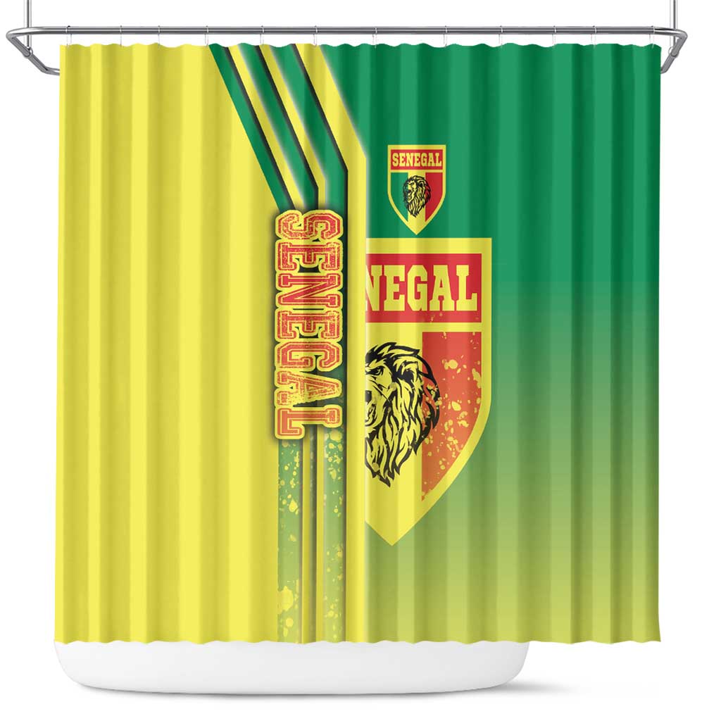 Senegal Football Shower Curtain Lions of Teranga Soccer - Road To Champion