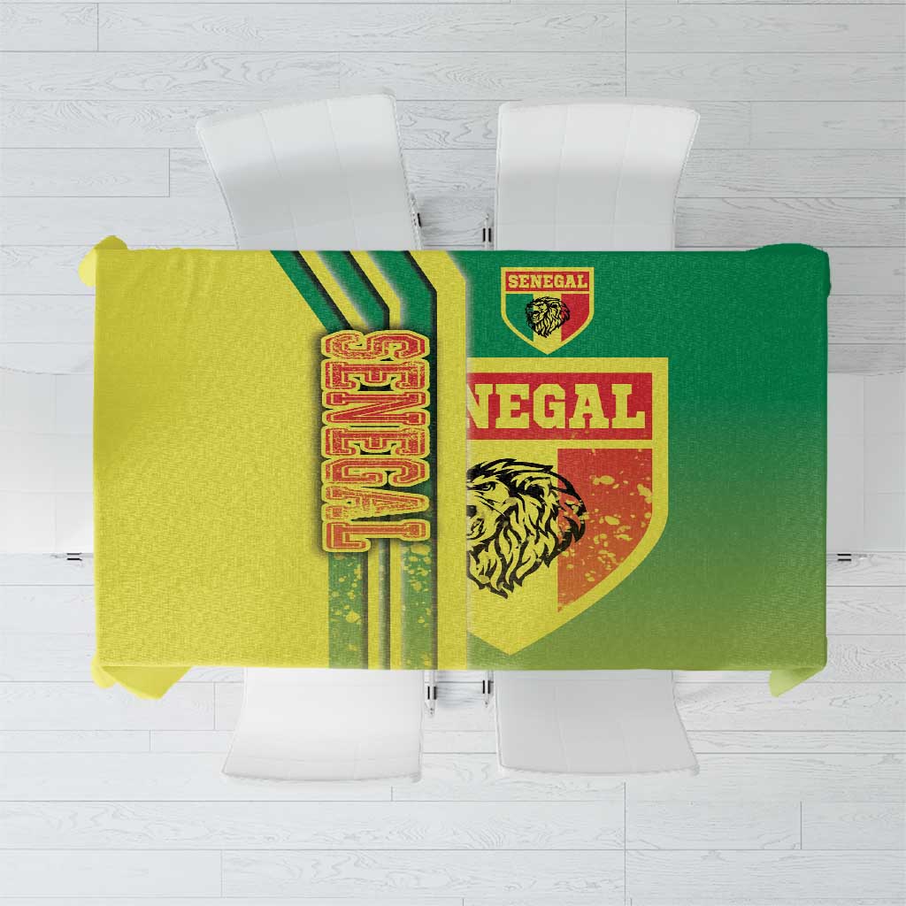 Senegal football tablecloth in green with lion and crest front graphic