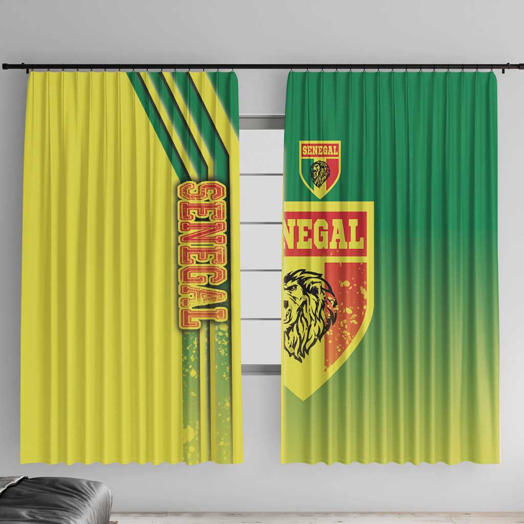 Senegal Football Window Curtain Lions of Teranga Soccer - Road To Champion - Wonder Print Shop