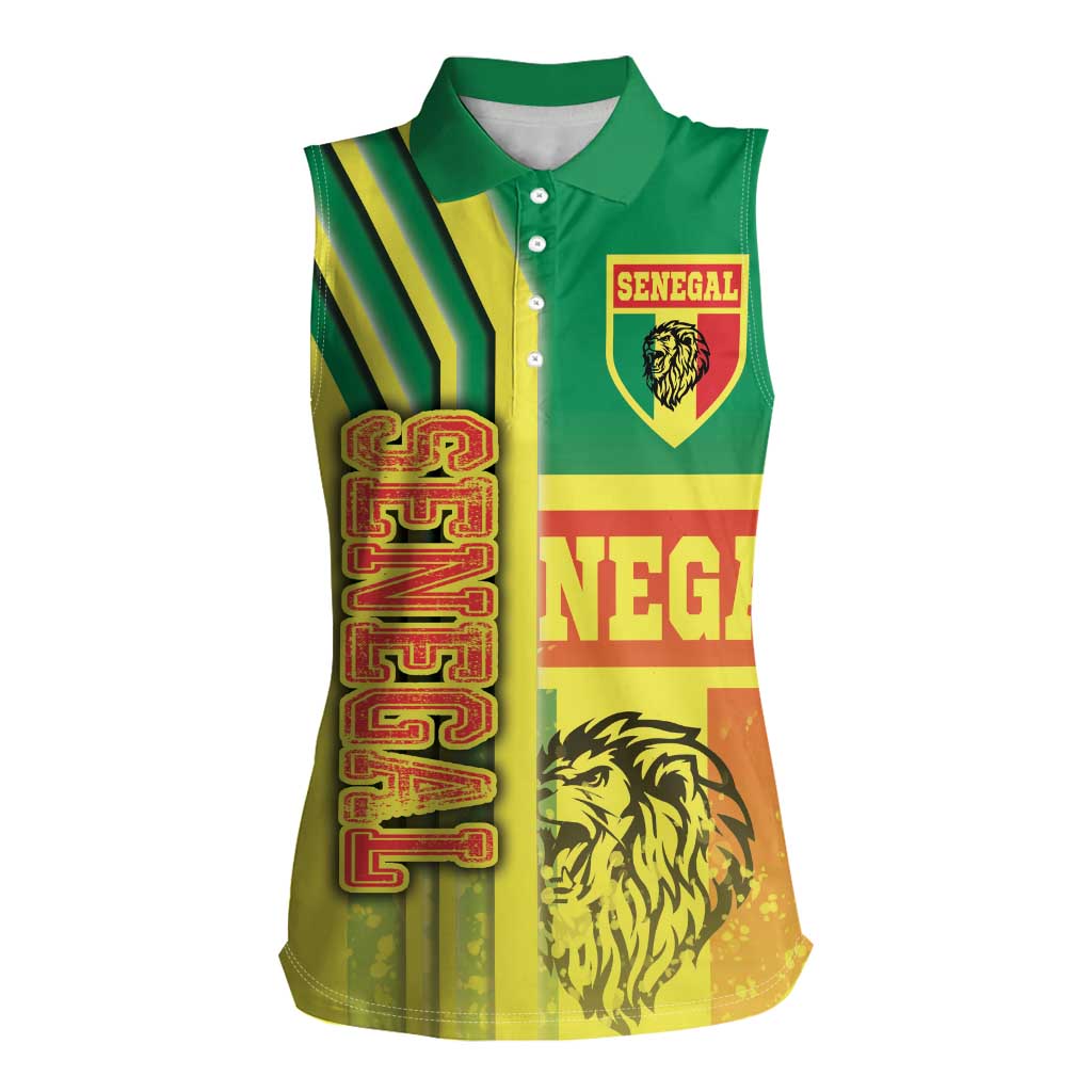 Senegal Football Women Sleeveless Polo Shirt Lions of Teranga Soccer - Road To Champion - Wonder Print Shop