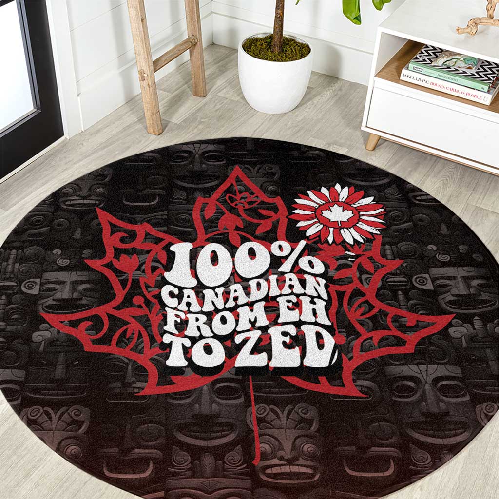 100% Canadian From Eh To Zed Round Carpet True North Strong and Free