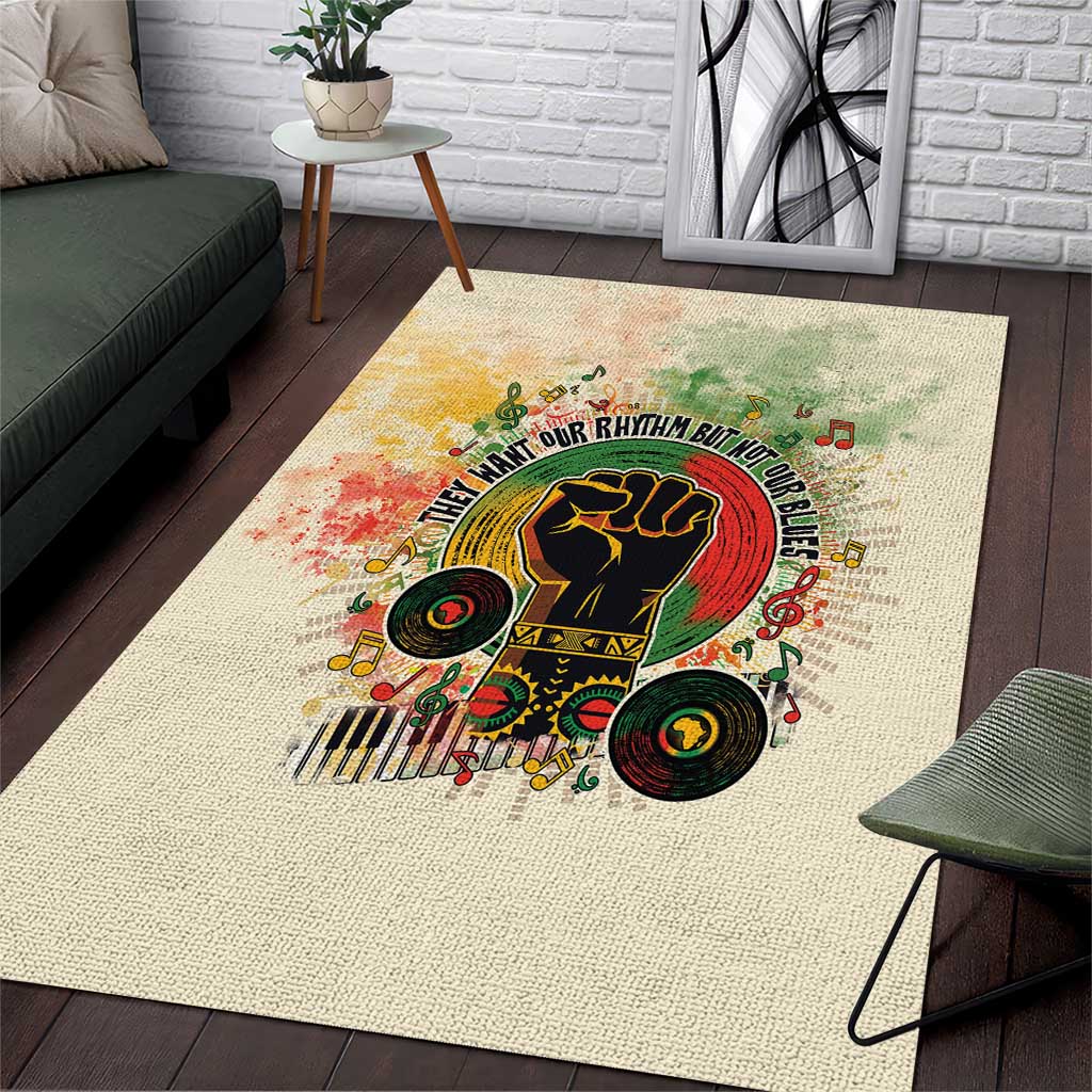 They Want Our Rhythm Not Our Blues Area Rug African Music Pride