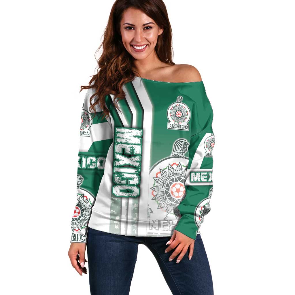 Mexico Football Off Shoulder Sweater El Tri Soccer - Road To Champion