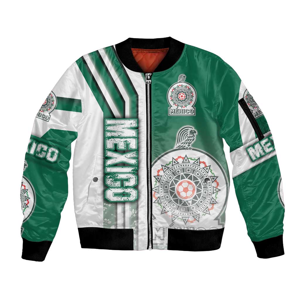 Mexico Football Sleeve Zip Bomber Jacket El Tri Soccer - Road To Champion