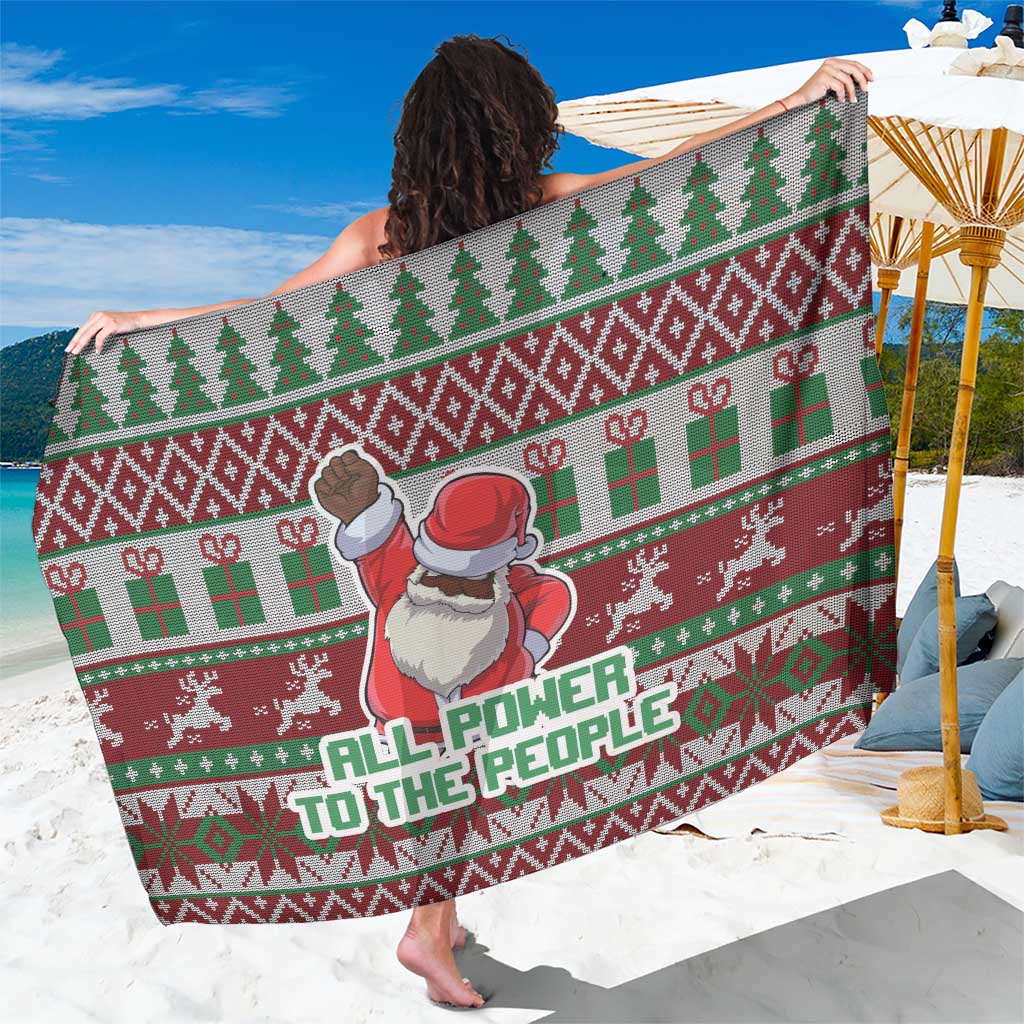 Africa Christmas Black Santa Fist Sarong All Power to the People