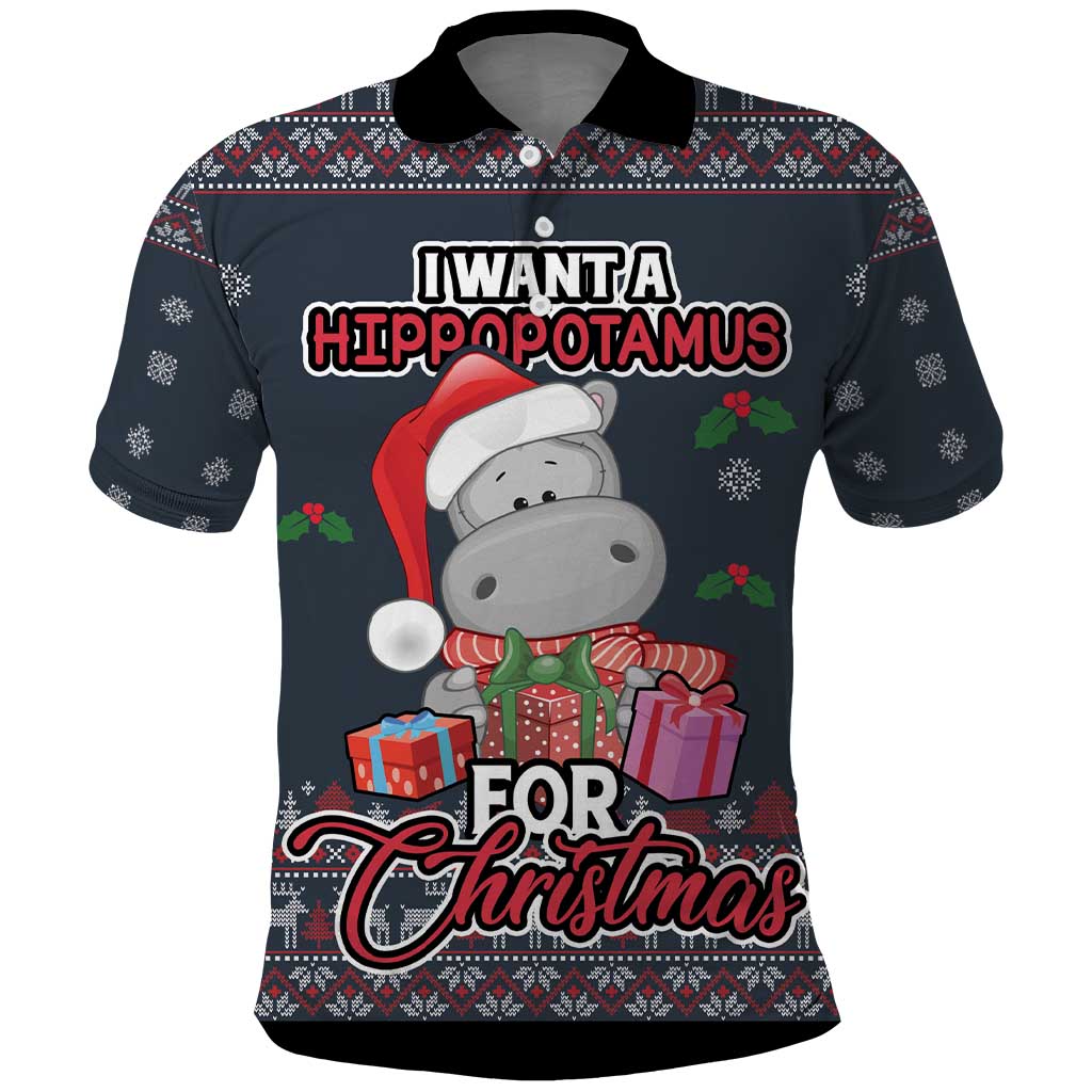 I Want A Hippopotamus Christmas Polo Shirt