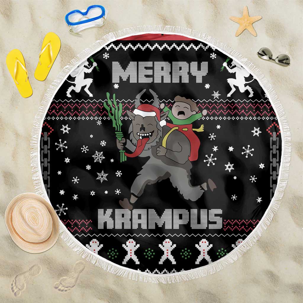 Merry Krampus Beach Blanket Christmas Gifts - Wonder Print Shop