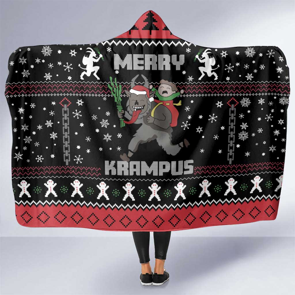 Merry Krampus Hooded Blanket Christmas Gifts